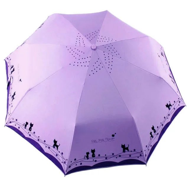 Брендовый Зонт с цветами и кошками, женский ветрозащитный Ультра-светильник, защита от солнца и дождя, автоматический зонтик с 3 слоями, подарок для девушек