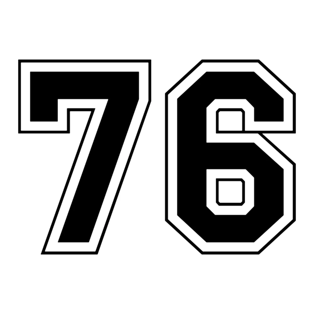 CK2670#20*14см наклейки на авто цифры 76 водонепроницаемые машину наклейка для