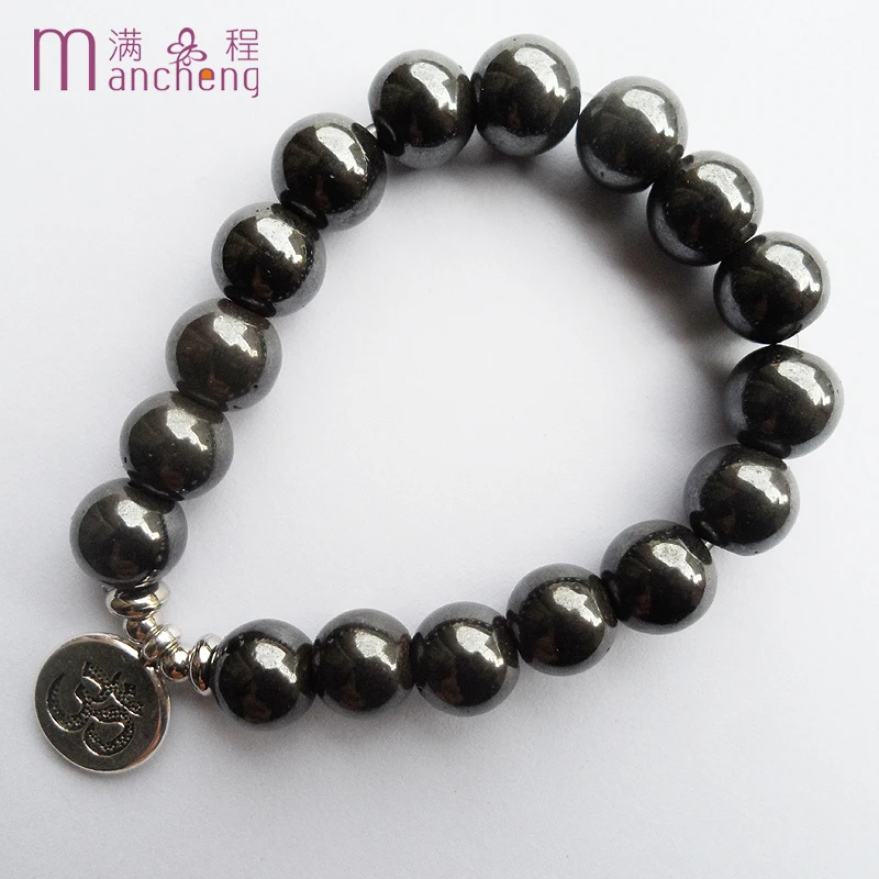 Мужской браслет из гематита Health Allah Черный винтажный 10 мм для фитнеса и сна|bracelets