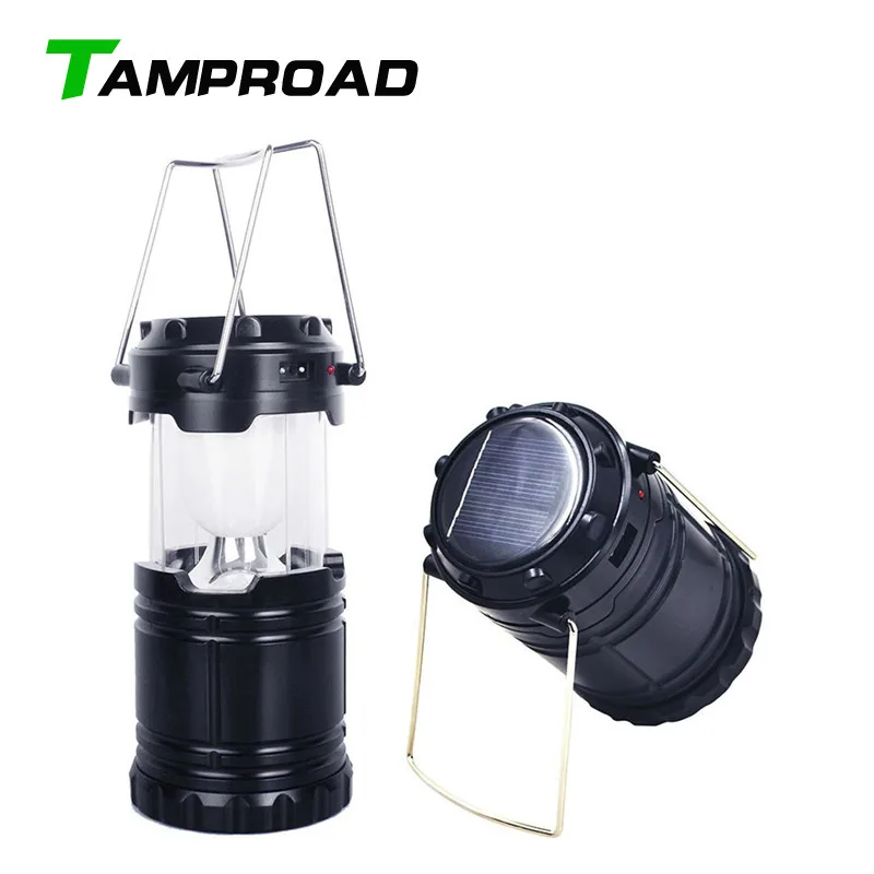 

TAMPROAD Ultra Bright Camping Lantern Solar Flashlight LED Torch Light for Outdoor Recreation with USB Power Bank Charge Phones