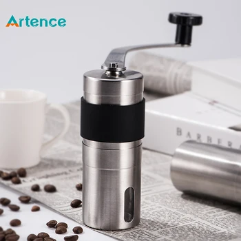 

Silver Coffee Grinder Mini Stainless Steel Hand Manual Handmade Coffee Bean Burr Grinders Mill Kitchen Tool Crocus Grinders