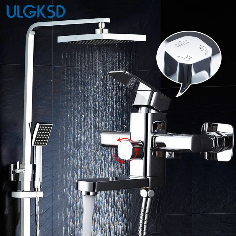 Ulgksd Shower Faucet 8 Shower Head Chrome Brass Single Handle W