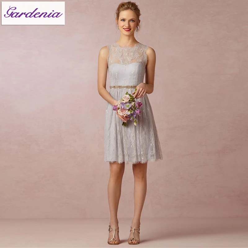 silver short wedding dresses