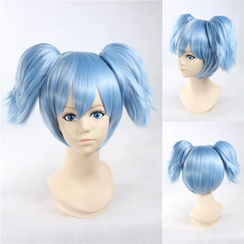 新しい アニメ暗殺教室コスプレウィッグ水色短いポニーテールかつら女性衣装髪 Costume Hair Blue Shortwig Light Blue Aliexpress