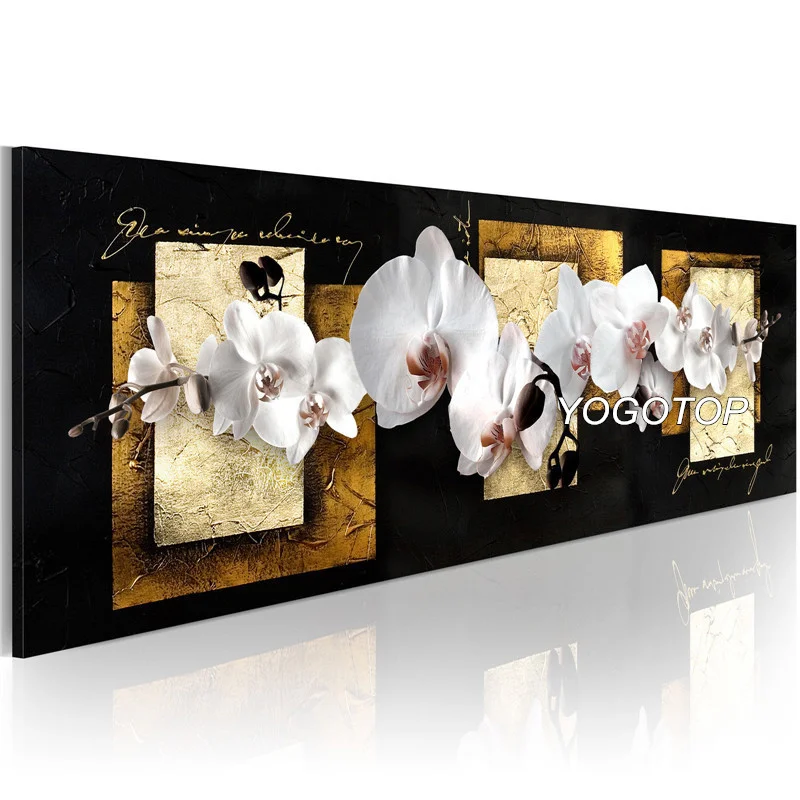 YOGOTOP 5D DIY алмазная живопись орхидеи цветы большая Алмазная вышивка полная квадратная дрель вышивка крестиком Мозаика Стразы QA568 - Цвет: Цвет: желтый
