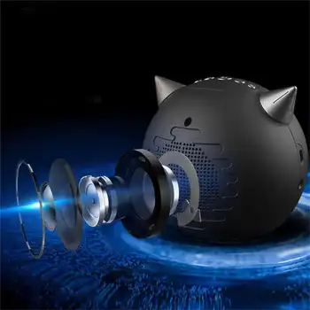 

Multifunctional Devil Digital Alarm Clock Wireless Bluetooth Speaker FM Radio Support TF Card EM88