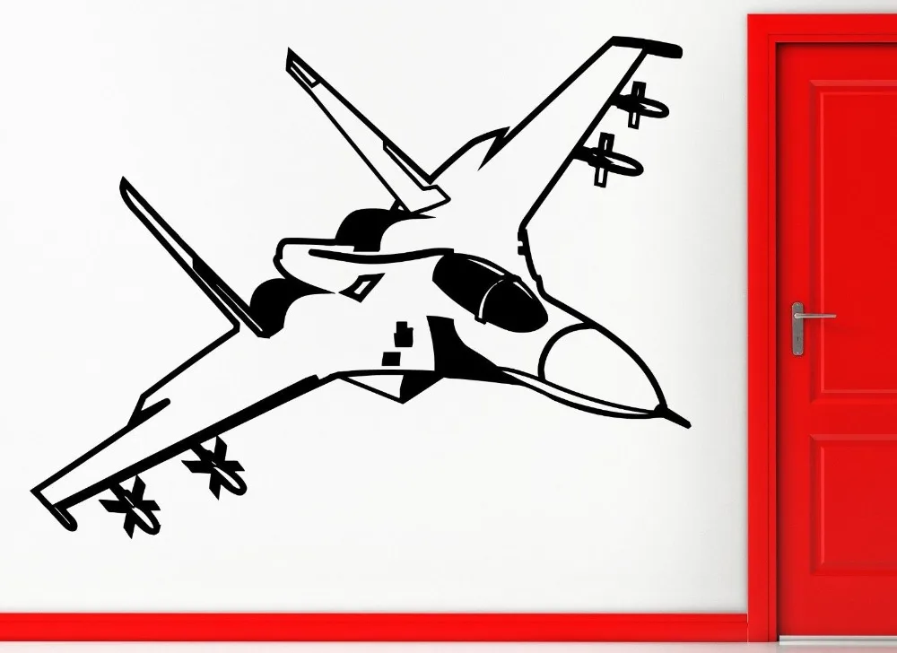 Fighting Jet Air Force Airplane Decor Wall Stickers Vinyl Decalin Wall