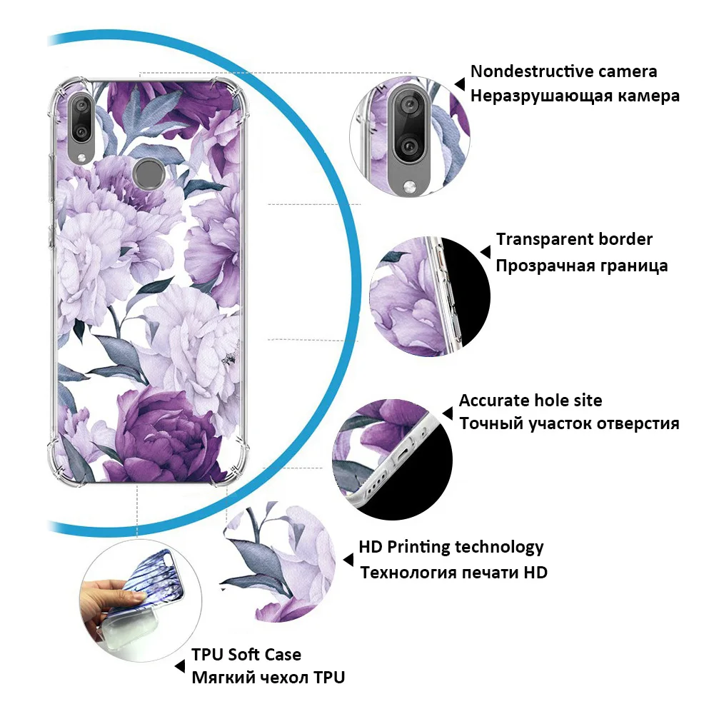 KHW2079_4_JONSNOW Soft Case for Huawei Y7 2019 Colorful 10 Patterns Silicone Case for Y7 Prime 2019 6.26 inch Anti-knock Protect Phone Cover