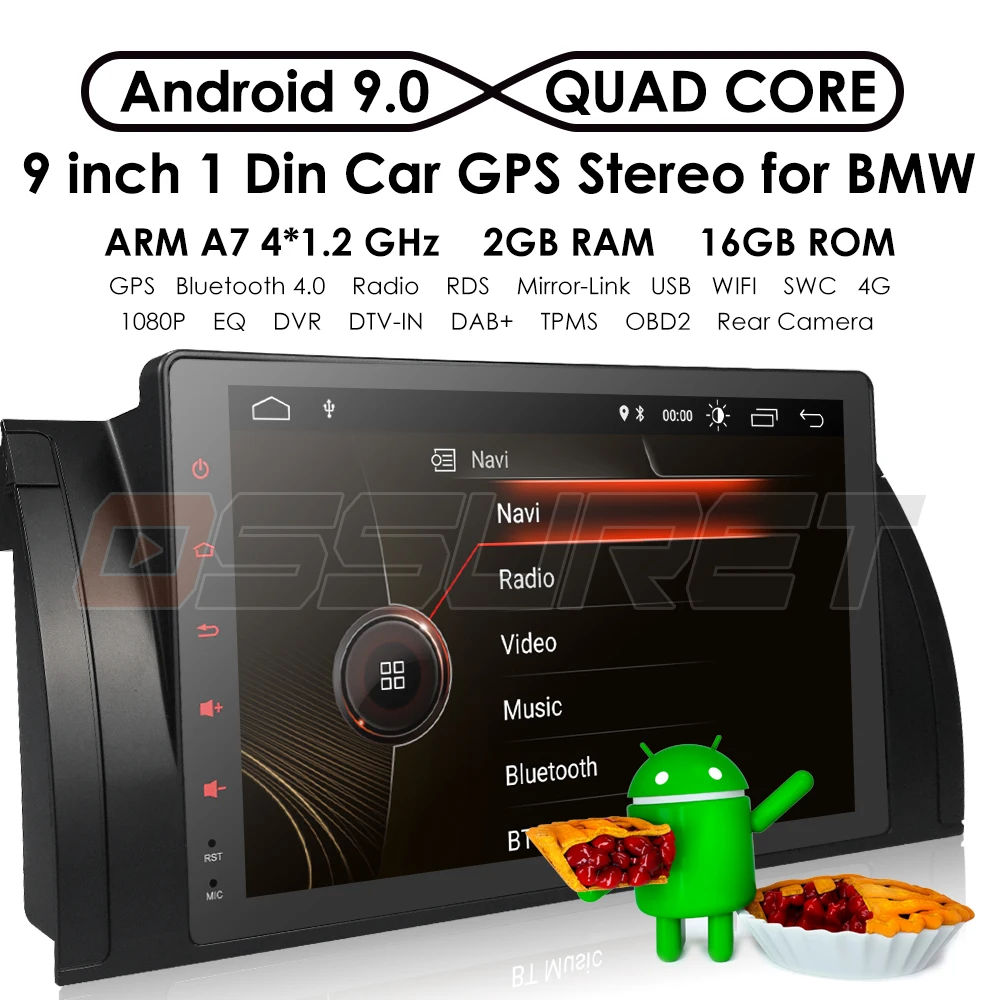 Android 9,0 навигация автомобиля без DVD gps Мультимедиа для BMW E39 X5 E53 M5 E38 BT/RDS/Радио/Canbus TPMS DVR SWC DAB+ 4G USB DTV OBD2