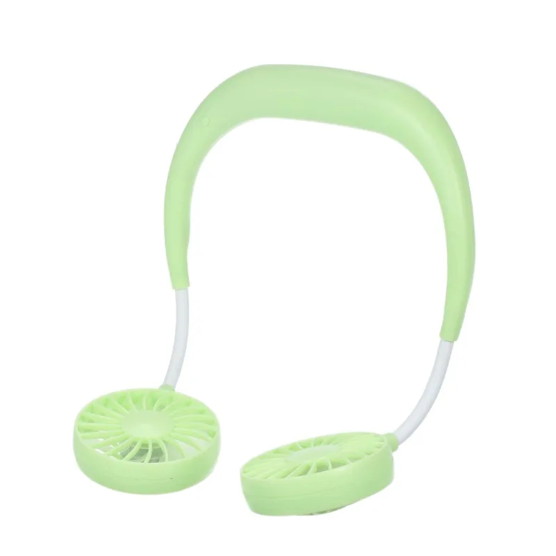 USB Rechargeable Wearable Hand Free Neckband Fan Personal Neck Double Fans 3 Speed Adjustable