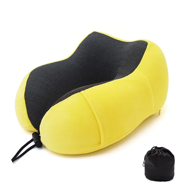 Подушка для защиты путешествий на дальние расстояния, предметы первой необходимости для отдыха в офисе, надувная подушка, аксессуары для полетов, товары - Цвет: Yellow  C