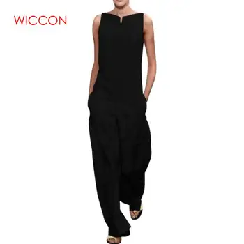 

2020 Women Off Shoulder Sexy Jumpsuit Beach Casual Wide Leg Jumpsuit Overalls Pockets Summer White Solid Rompers