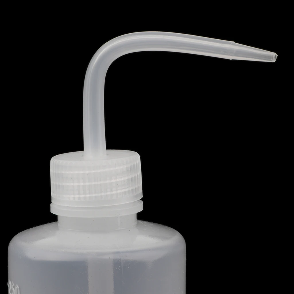 250mL Plastic Wash Bottle Squeeze Dispensing Bottles with Narrow Mouth Stem for Tattoo LAB Labware Supplies