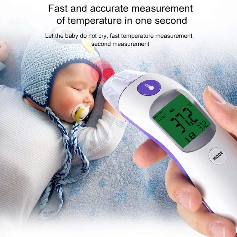 

OPHAX LCD infrared digital baby thermometer forehead and ear non-contact termometro temperature for children kids adult fever