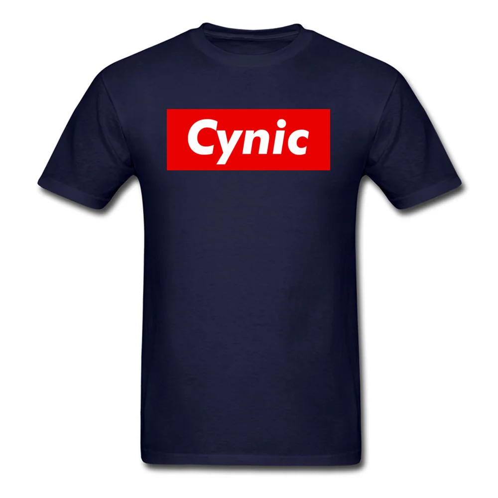 Cynic Box Design Pure Cotton Tops & Tees for Adult Printing T-Shirt Summer 2018 O-Neck Clothing Shirt Short Sleeve Cynic Box Design navy