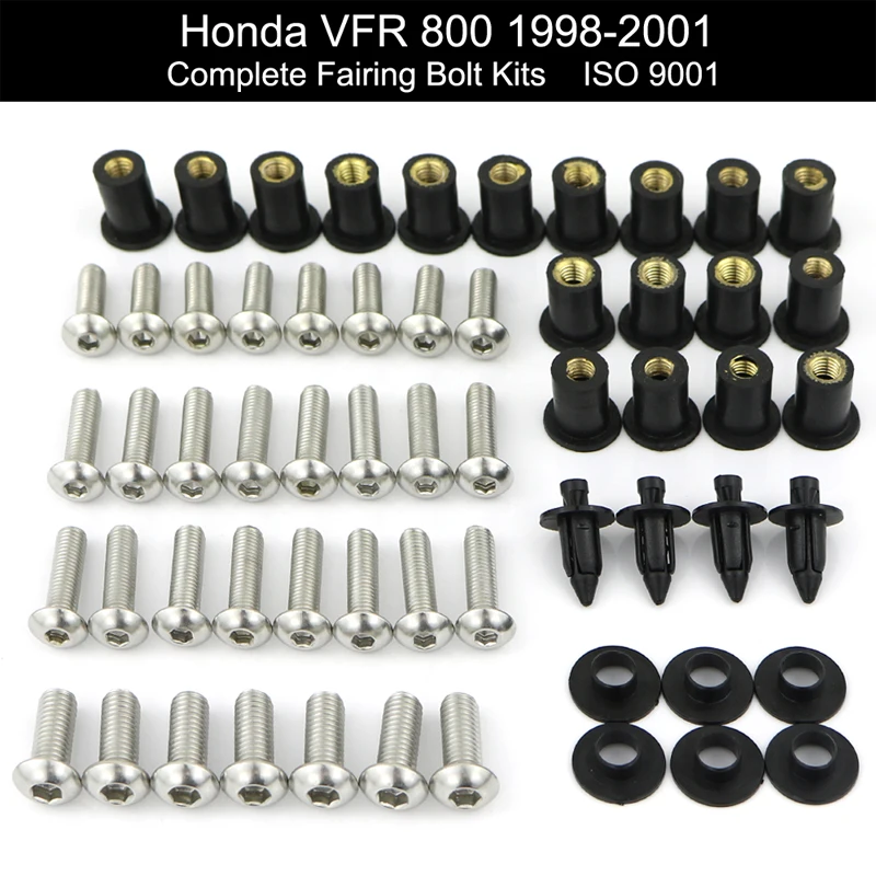 Для Honda VFR800 1998-2007 мотоцикл Полный Обтекатель болтов Комплект из нержавеющей стали обтекатель зажимы гайки
