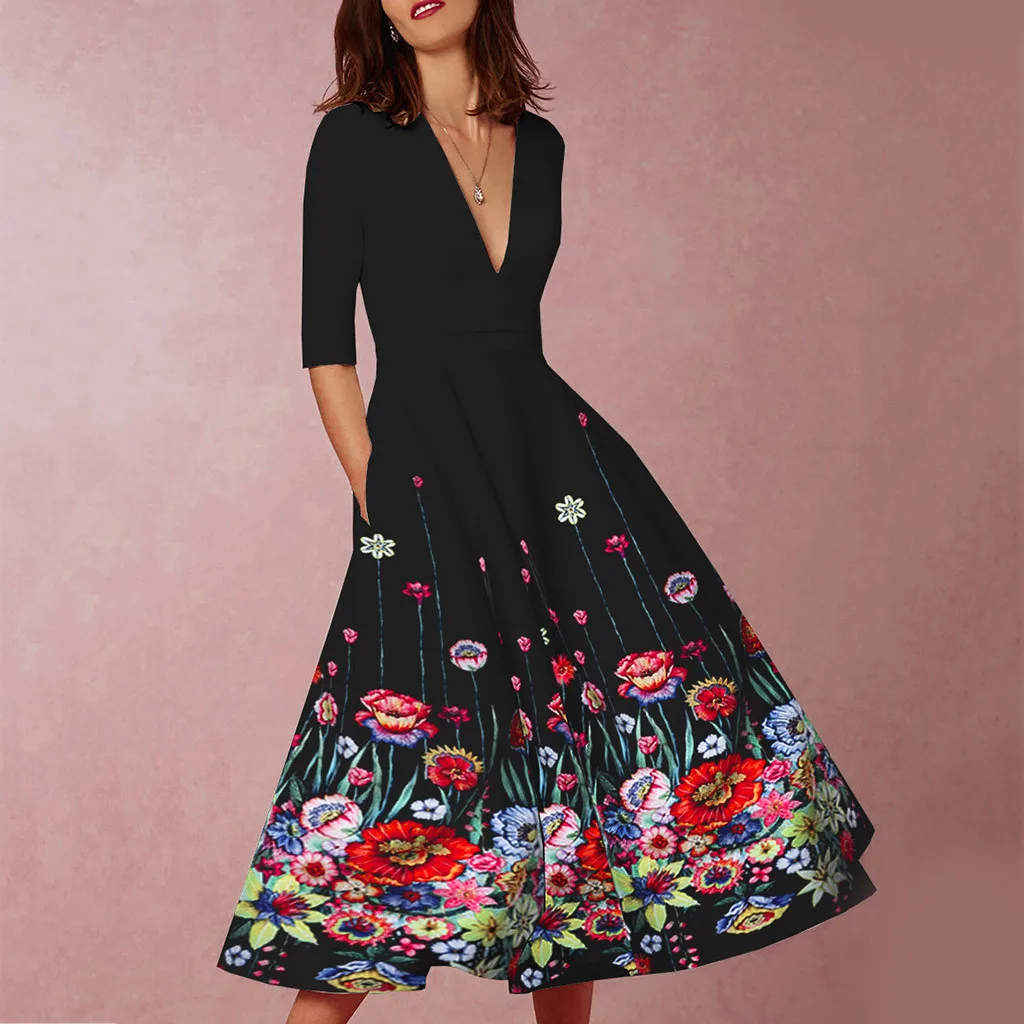 

dresses woman party night vintage long dress for women adies evening elegant black Dress vestidos verano 2019
