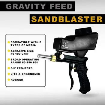 

Portable Gravity Sand Blast Gun Tire Sand Blasting Rust Cleaning Device Small Sand Blasting Machine Black