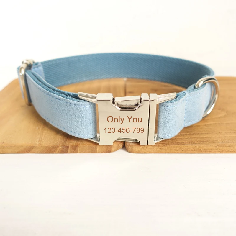 

Personalized dog collar Customized Pet Collar Engraved Name Phone Number Pet Dog Leash And Collar dog nameplate 5 Sizes