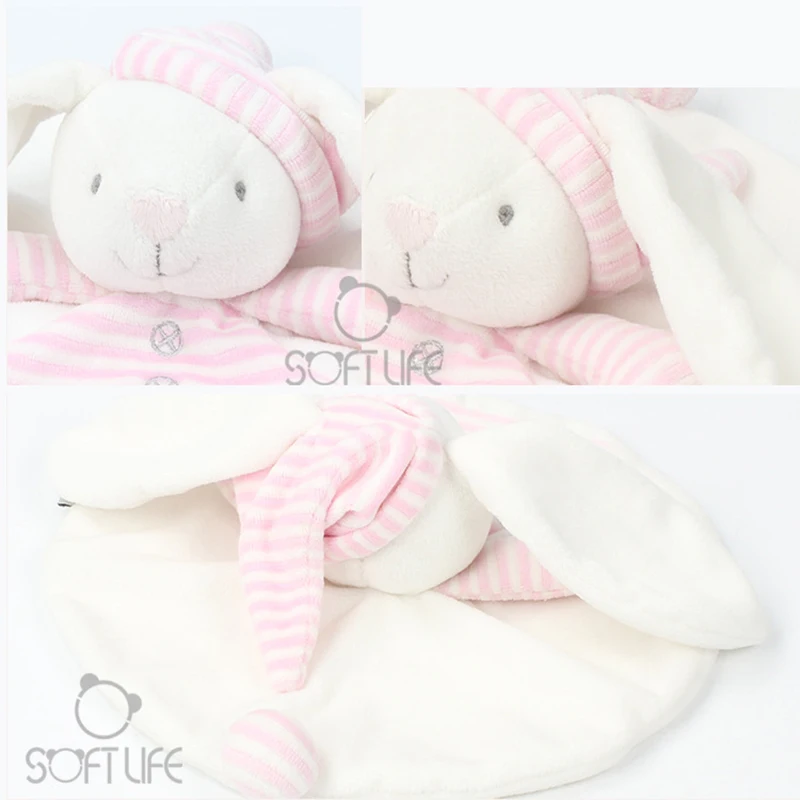 25CM Baby Plush Toy Pink Hat Bear Scarf Handkerchief Appease Towel Rattles Crap Doll Sleep Comfort Doll For Calm Educational Toy (8)