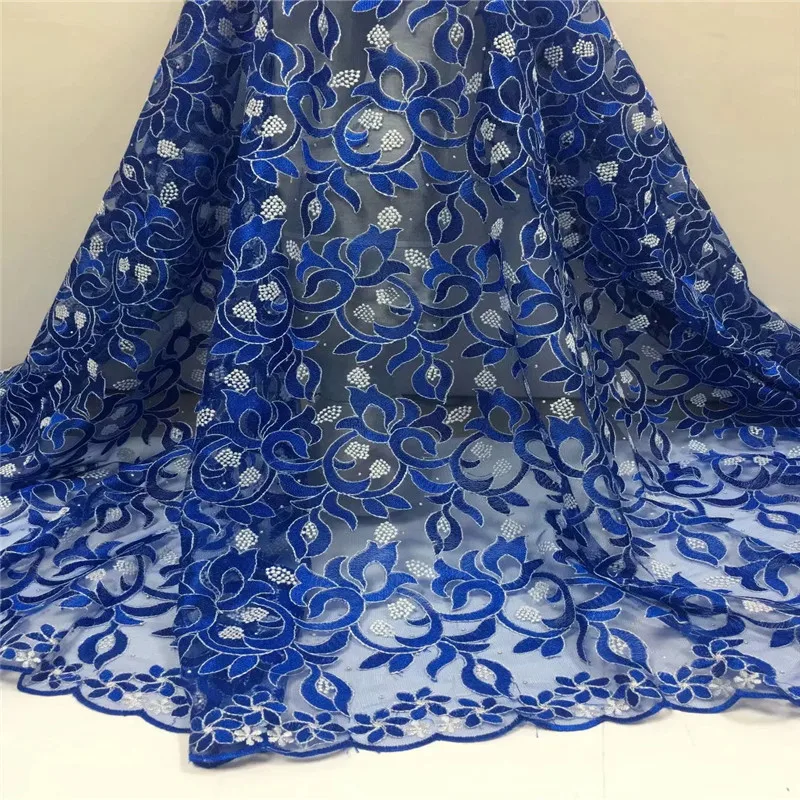 

French Lace Fabric High Quality Tulle Embroidered Flower Transparent Net Lace Fabric for Wedding 5 yards !YD072008