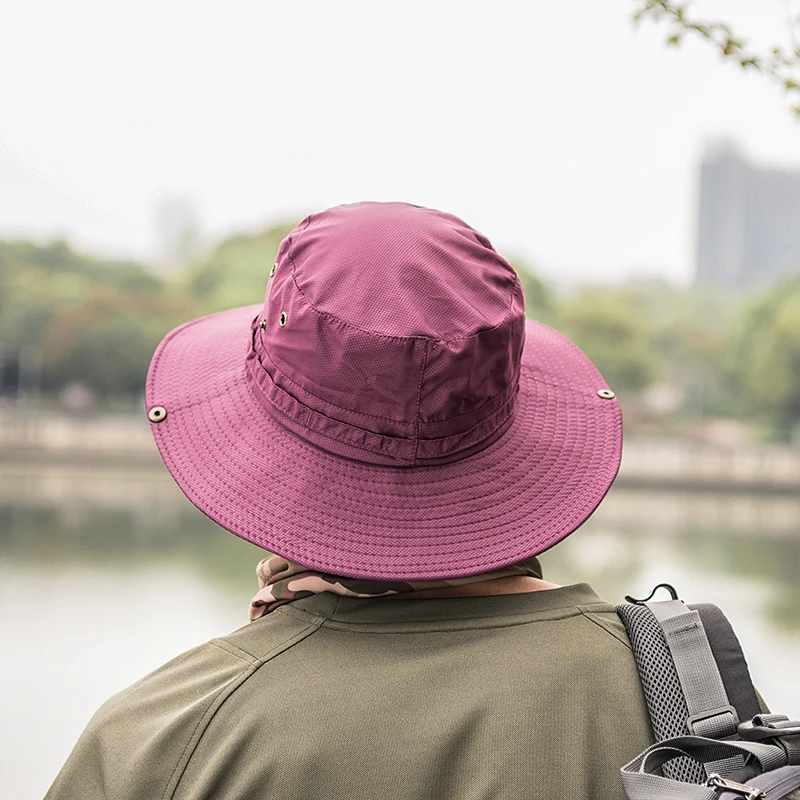 Открытый шляпа с широкими полями ведро Шапки УФ-защита Boonie дышащая шляпа для рыбалки, Пеший туризм, кемпинг, Хождение