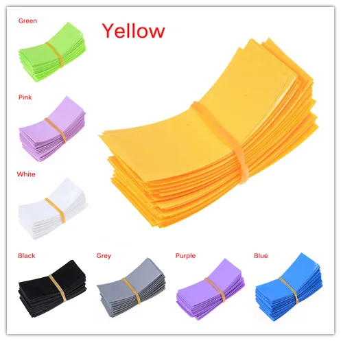 

100 PCS Li-ion 18650 Battery Wrap PVC Heat Shrink Tubing Precut Size 72*18.5mm Battery Film Tape Battery Cover 8 Colors