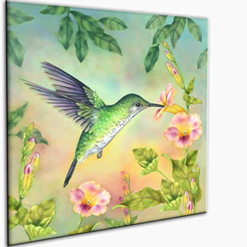 

5D DIY Diamond Painting Cross Stitch, Green hummingbird ,Daimond accessories full drill Embroidery Mosaic Home Decor Gifts