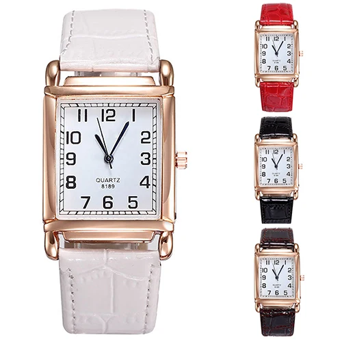 

2016 2015 New Hot Hot Fashion Men Women Watches Leather Band Square Dial Quartz Analog Wrist Watch 1MYV 4CZB 6T31