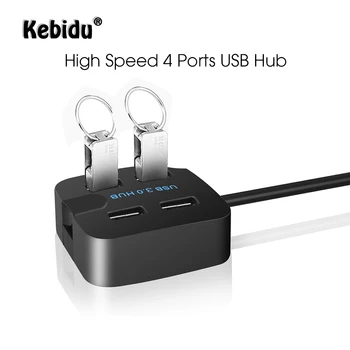 

Kebidu 5Gbps High Speed Mini 4 Ports USB Hub USB 3.0 Splitter Adapter For Desktop Laptop With Stand Holder For Phone Tablet PC
