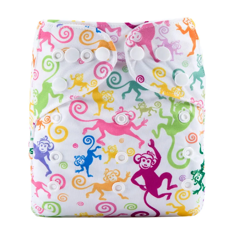 Ananbaby Многоразовые моющиеся двухрядные защелки один размер цифровая печать карман подгузник для девочек - Цвет: S25