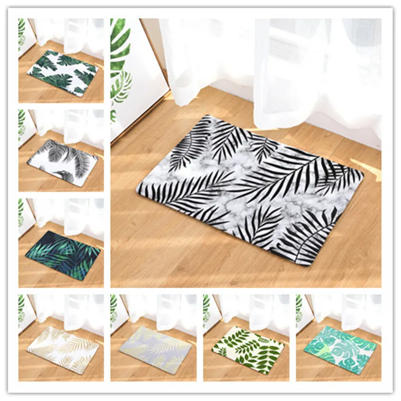 

FUNBAKY 1pc Tropical Rainforest Leaves Non Slip Bath Mat Bathroom Rug Carpet tapis de bain