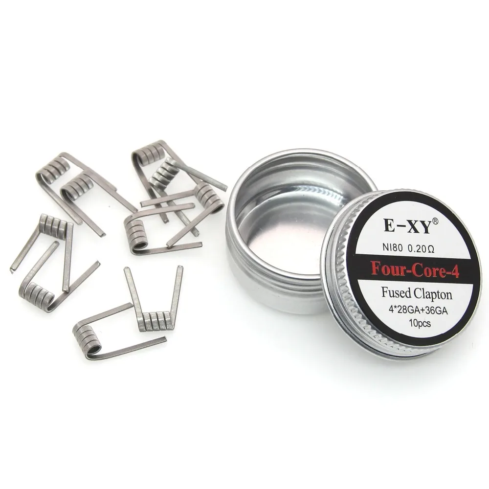 

NI80 Fused Clapton Prebuilt Coils Heating Wire Coil Double-Core Tri-Core Four-Core RTA RDA RDTA DIY Tank Atomizer 10pcs/box