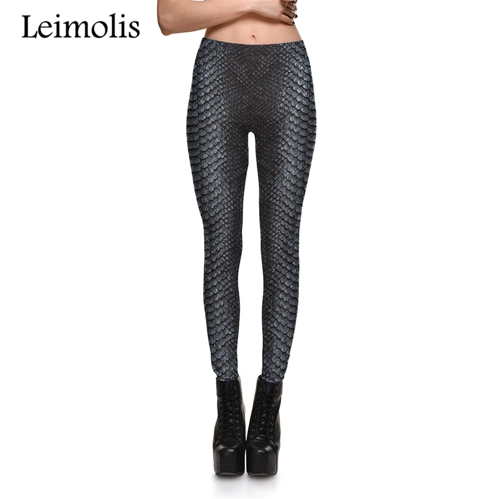 

Leimolis 3D printed vintage snake scale harajuku gothic sexy plus size high waist push up fitness workout leggings women pants
