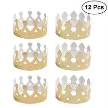 Chapeaux couronne dorée pour enfants, un paquet, chapeau pour fête d'anniversaire, fête prénatale, fournitures de décoration pour fête mignonne, accessoires Photo