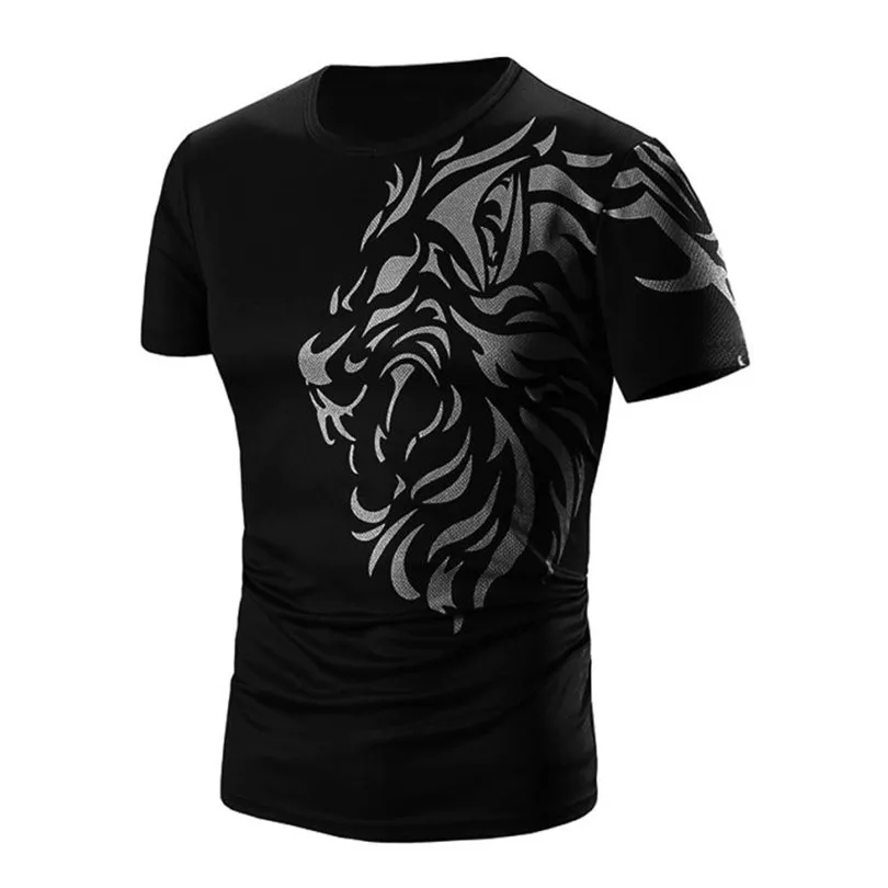 

2018 &new arrival Plus size Cotton blended O-Neck T-shirt Men Summer Fashion Printing Men's Short-sleeved T-shirt dropship