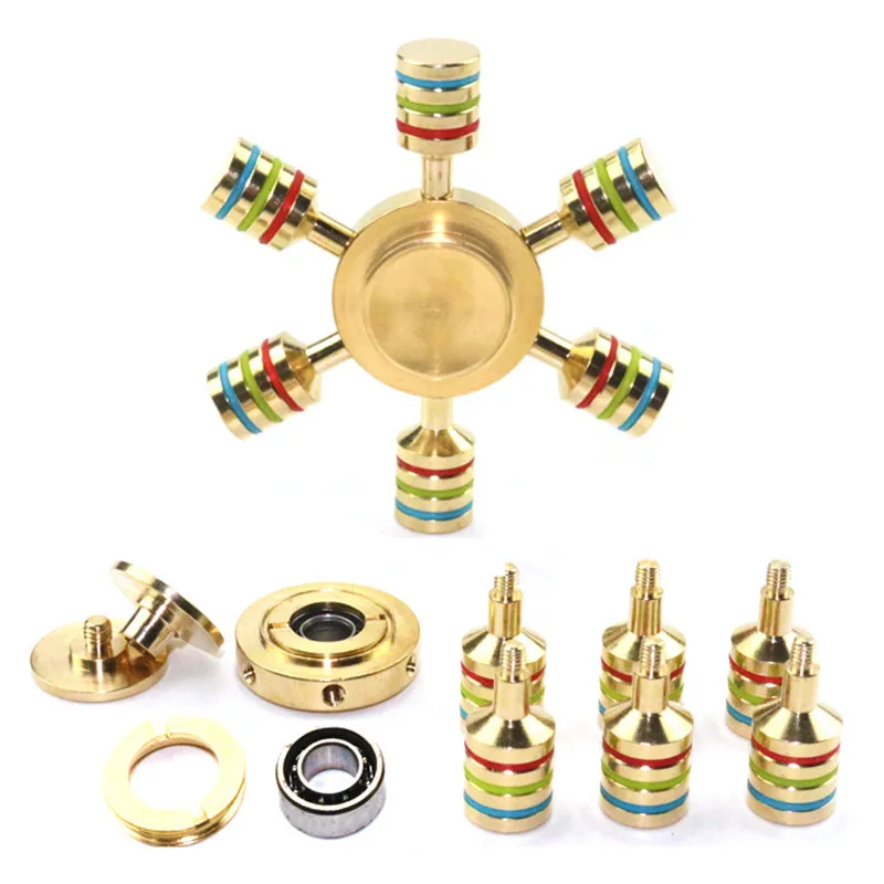 

Spinner Tops Rainbow Glowing in Night Water Drop Brass Fidget Hand Spinner Toys For Anti-stress Adults or Children Gift