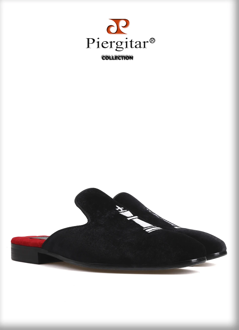 Fashion party and show men dress shoes embroidery smoking slippers New style Handmade mens velvet slippers 7