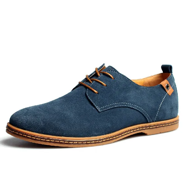 Большие размеры Для мужчин повседневная обувь модные Удобная обувь Для мужчин; оксфорды с заклепками на шнуровке лето-осень зимние Мужские кожаные туфли кроссовки ET001 - Цвет: Blue