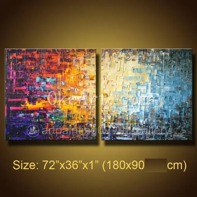 Handmade Modern Contemporary Abstract Landscape Oil Painting Palette Handmade Modern Contemporary Abstract Landscape Oil Painting Palette Knife Art Deco Paintings Wall Decor Free