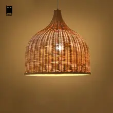 Bamboo Wicker Rattan Shade Pendant Lights Fixture Rustic Japanese Style Tatami Hanging Lamp Lustre Luminaire Dining Table Room