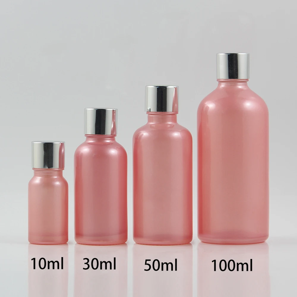 Recipiente de Óleo Essencial de Vidro Fosco com Tampa de Rosca Frasco de Óleo Atacado Onças-de-rosa Cor Silve 30 ml Vazio Pcs 1 50