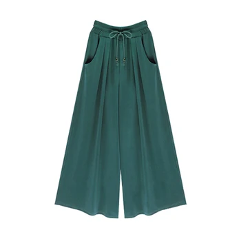 

Women Harem Pants Loose Casual Cotton Summer Solid Elastic Waist Wide Leg Pants Plus Size 6XL LXH