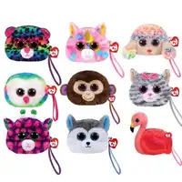 10pcs/Lot Big Eyes Coin Purse Plush Toy Monkey Unicorn Cat Dog Husky Flamingo Poodle Owl Mixed Animal Stuffed Doll S2280