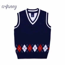 Одежда для маленьких мальчиков осенний детский хлопковый свитер без рукавов в британском стиле двойной слой Вязанный свитер 2 3 4 5 6 7yea свитеры для мальчиков