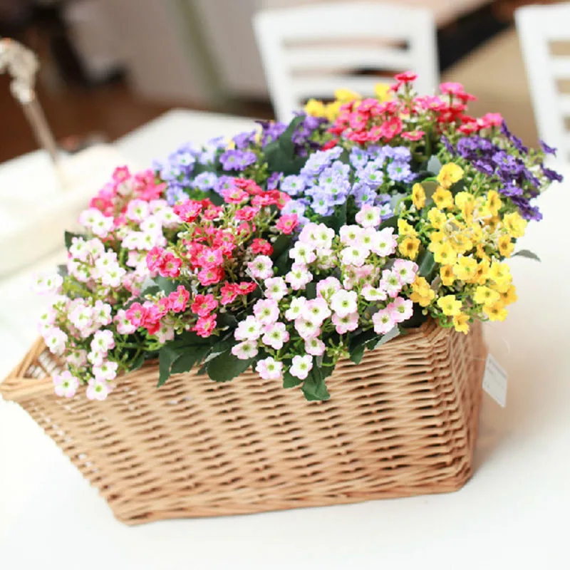 Flone Artificial Plants Silk Milan Bouquet Fake Flowers Orchid Wedding Flower Wall Garden Decoration Home Decoration Accessories (2)