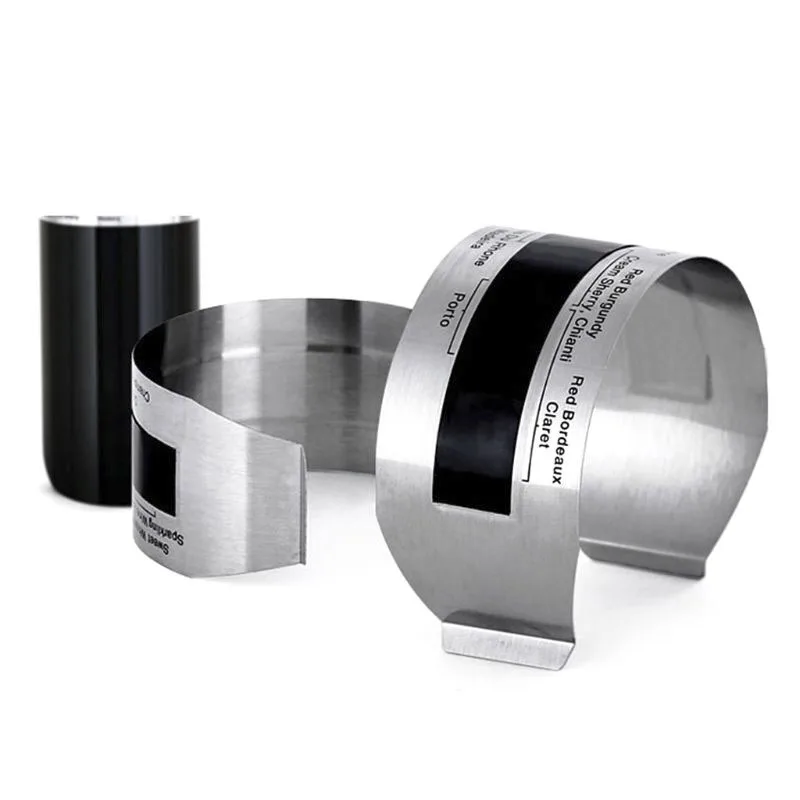 

Stainless Steel Red Wine Thermometer 4-26℃ Temperature Sensor Bracelet LCD Display Bar Party Kitchenware