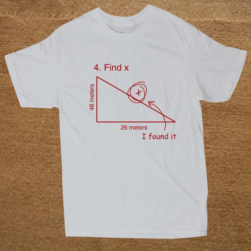 Find Variable X Math Teacher забавная футболка мужская с коротким рукавом из хлопка с рисунком из мультфильма - Цвет: white