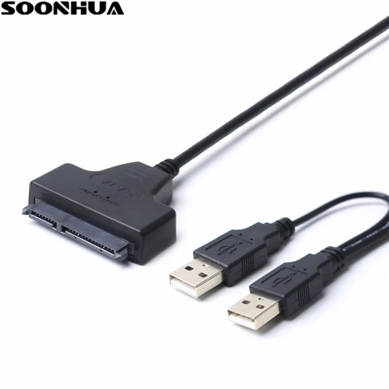 SOONHUA SATA к USB 2,0 кабели Dual-USB 2,0 до 2,5 "SATA III жесткий диск адаптер для 2,5 ''Ssd Hdd жесткий диск конвертер