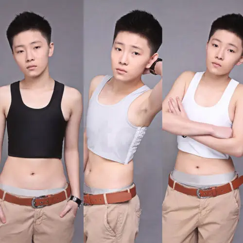 Plus Size S-XXL Girl's Chest Breast Binder Trans Sleeveless Breathable Tube Top Lesbian Les Tomboy Cosplay Black Crop | Женская